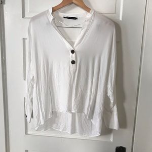 Zara white oversized blouse